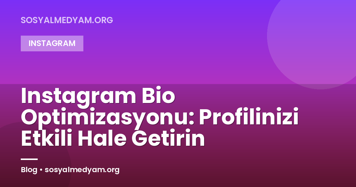 Instagram Bio Optimizasyonu: Profilinizi Etkili Hale Getirin