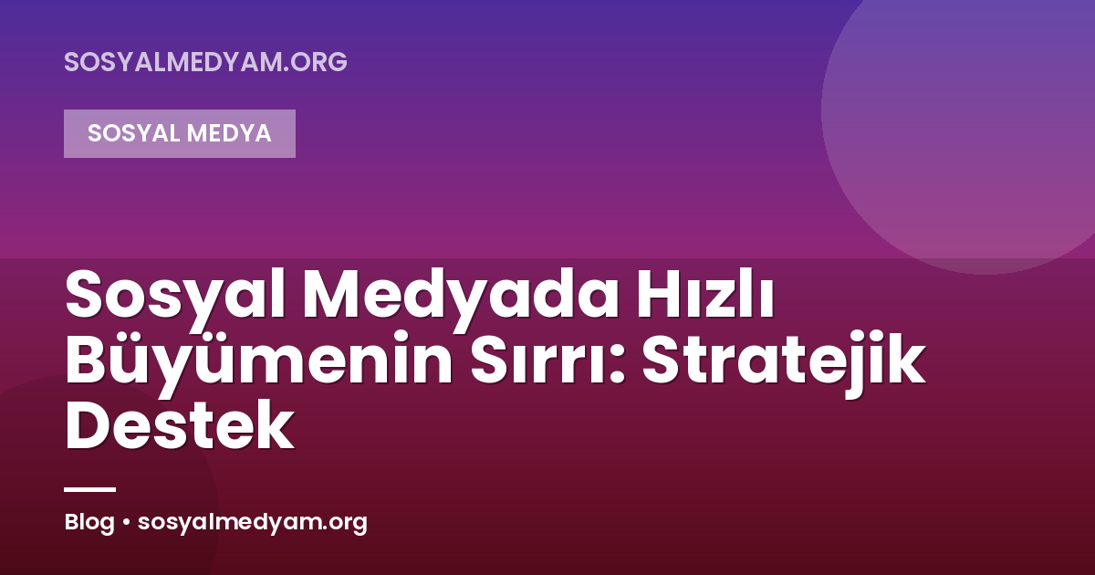 Sosyal Medyada Hızlı Büyümenin Sırrı: Stratejik Destek