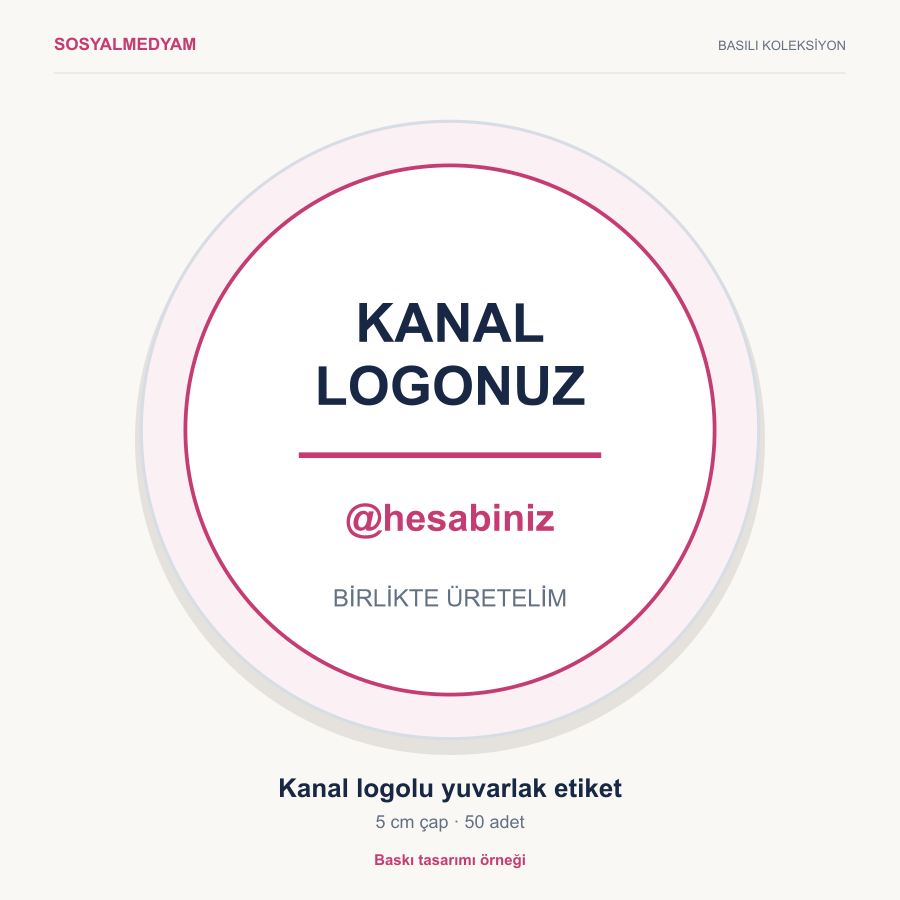 Kanal Logolu Yuvarlak Etiket · 50 Adet
